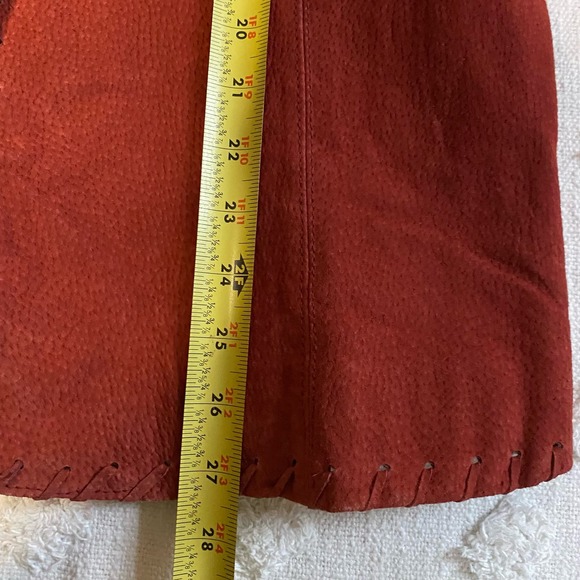 Vintage Red Y2K Hypo Active Genuine Suede Leather Jacket Blazer Size XL Oversize - Picture 8 of 8